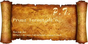 Prusz Terestyén névjegykártya